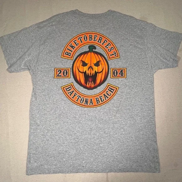 VTG Biketoberfest Daytona Beach 2004 XL T-Shirt Motorcycle Halloween Pumpkin - Picture 3 of 7